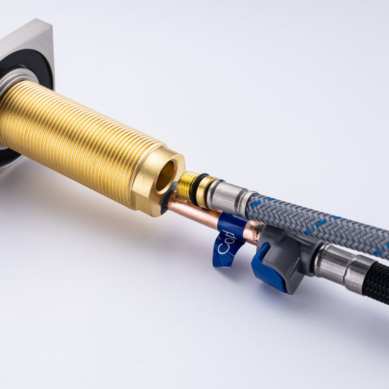 8 inch Widespread Bathroom Faucet Matte Black Bathroom Faucets for Sink 3 Hole Brass 2 Handle Lavatory Square Faucet Modern rv Bathroom Faucets