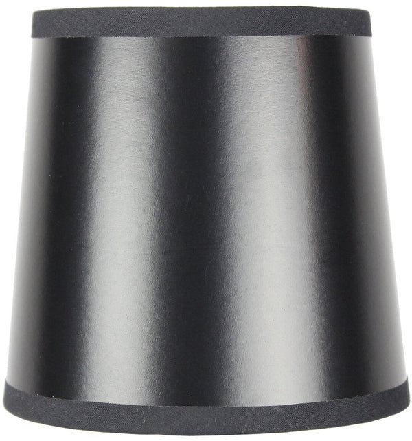6"W x 5"H Set of 6 Black Parchment Gold-Lined Drum Chandelier Clip-On Lampshade, photo 2 of 7
