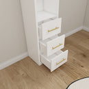 Tall Storage Cabinet With 3 Drawers For Bedroom - White by HouseOfZazla