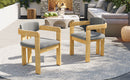 Set of 2 Outdoor Acacia Wood Dining Chairs with Cushions by HouseOfZazla