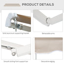 8' x 7' Patio Retractable Awning, Manual Exterior Sun Shade Deck Window Cover, Beige