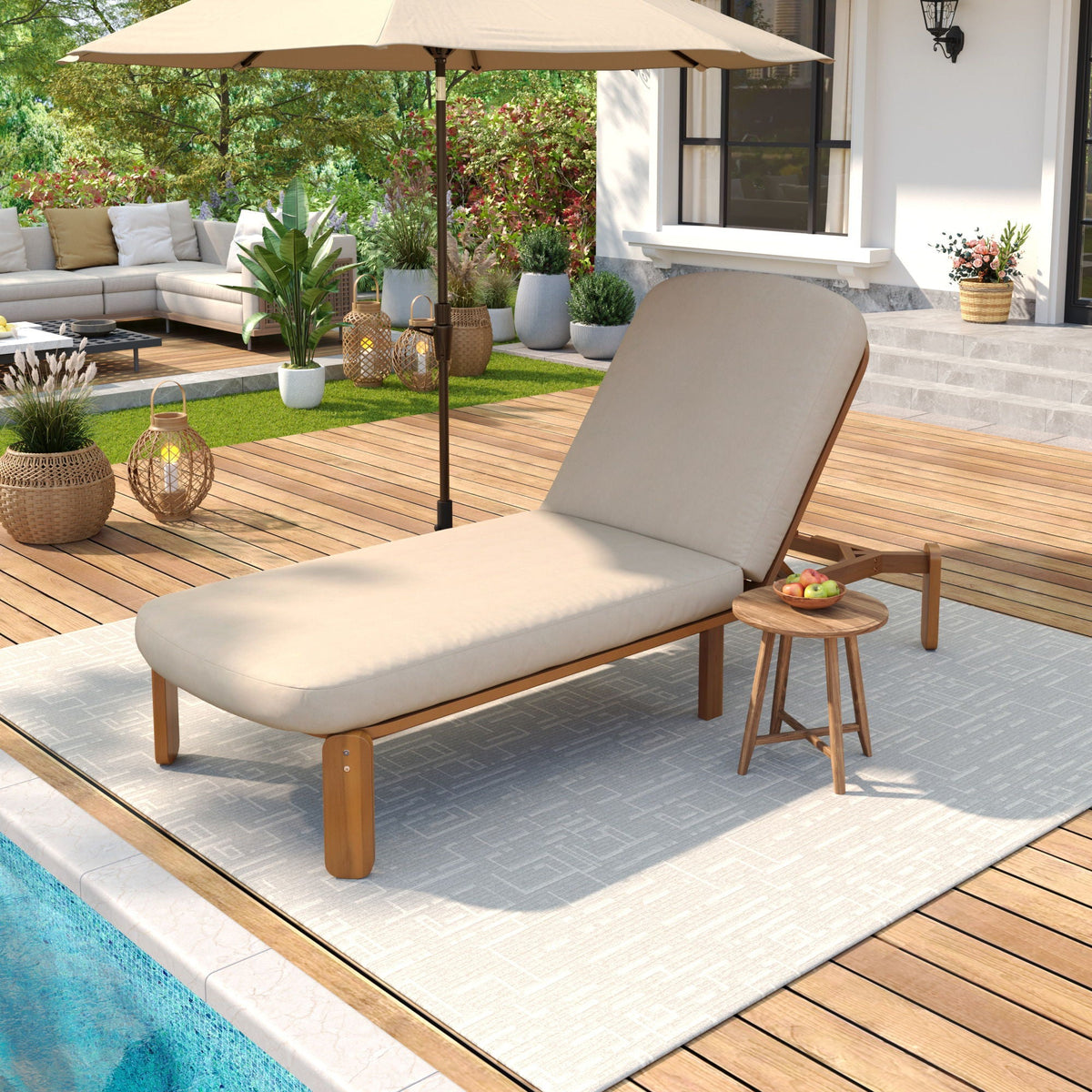 Outdoor Chaise Lounge With Adjustable Backrest, photo 12 of 40