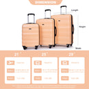 3 Piece Luggage Sets PC Lightweight & Durable Expandable Suitcase with Two Hooks, Spinner Wheels, TSA Lock, (21/25/29) Peach