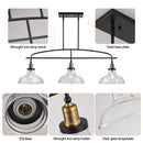 Industrial 3-Light Pendant Chandelier with Clear Glass Shades