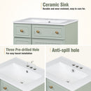 Transitional Style Bathroom Vanity Cabinet With Ceramic Sink by HouseOfZazla