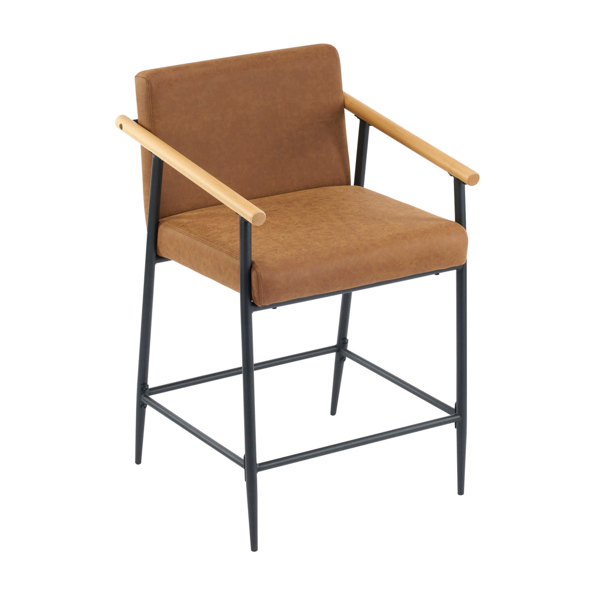 Mid Century Modern Counter Stool Set With Iron Frame, photo 13 of 28