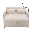 Convertible Sofa Bed Loveseat Sofa With Three USB Ports, Two Side Pockets, Two Cup Holders And 360° swivel Phone Holder For Living Room by HouseOfZazla