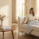 FX-P82-BE3 Modern Velvet 3-Seater Chesterfield Sofa with 2 Pillows by HouseOfZazla