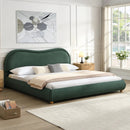 King Size Upholstered Platform Bed Frame with Rounded Corners by HouseOfZazla