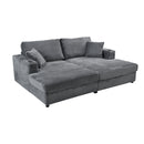 Oversized Loveseat Chaise With 2 USB Ports, 2 Cup Holders And 2 Throw Pillows by Unique Piece Furniture