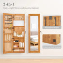 Jewelry Armoire Organizer With Full Length Mirror, Wall Mounted Lockable Cabinet With LED Light by Unique Piece Furniture