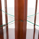 Corner Curio Cabinet With Lights, Adjustable Shelves, Mirrored Back - Walnut by HouseOfZazla