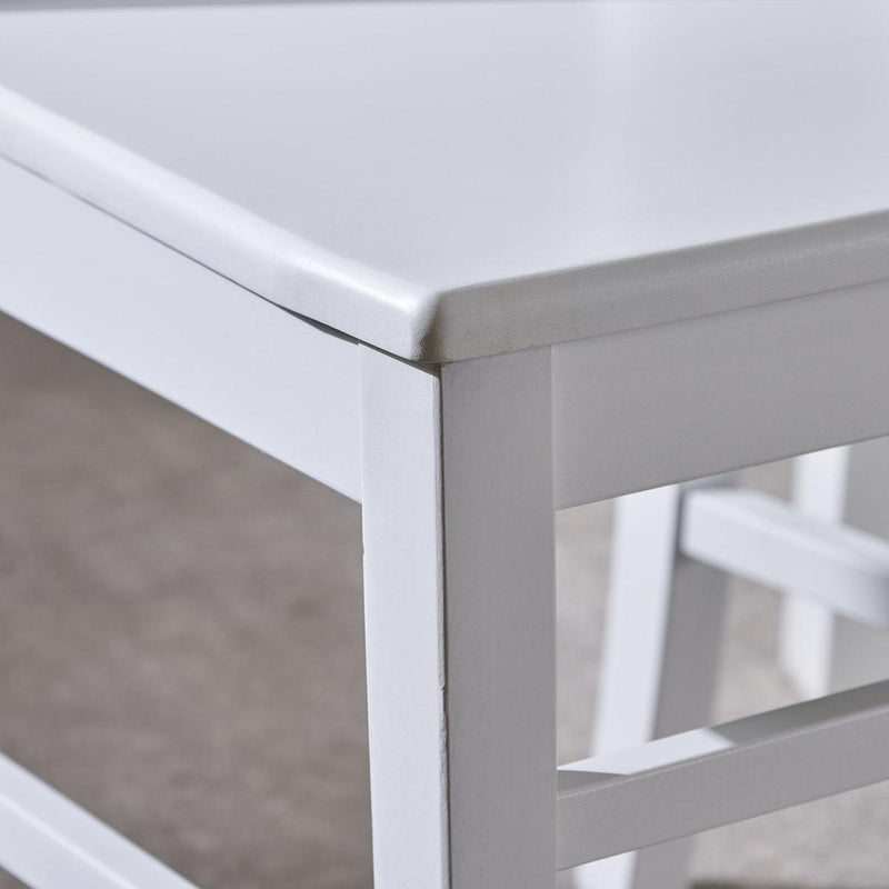 Acacia Wood Dining Chairs, White