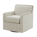 Tolland - Swivel Accent Chair With Antique Brass Nailhead Trim - Beige by HouseOfZazla