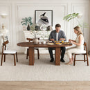 Oval Dining Table Set For 6 With 4 Chairs - Walnut by HouseOfZazla