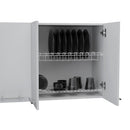 Wall Cabinet Four Doors, With Two Internal Shelves And Internal Plate And Glass Organizer - White by Unique Piece Furniture