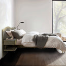 Queen Size Platform Bed Frame With Live Edge Headboard, Built In Nightstands - Dark Brown by HouseOfZazla
