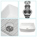 Ceramic Farmhouse Sink, Apron Front Single Bowl With Arch Edge
