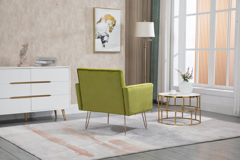 Accent Chair, leisure single sofa with Rose Golden feet