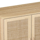 Elegant And Functional 4 Door Rattan Decorative Storage Cabinet by HouseOfZazla