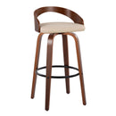 Grotto - Mid Century Modern Fixed Height Barstool & Swivel With Round Footrest (Set of 2) by HouseOfZazla