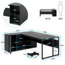 L-Shaped Executive Desk With Cabinet Storage