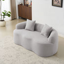 Curved Loveseat Sofa With Round Armrest by HouseOfZazla