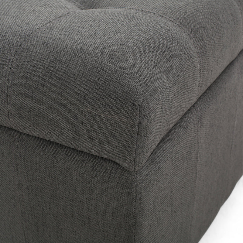 Upholstered Tufted Fabric Storage Ottoman, photo 8 of 10