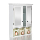 Bathroom Storage Cabinet, Medicine Cabinets For Bathroom With Mirror, 2 Doors 2 Adjustable Shelf & 3 Christmas Style Storage Basket - White by Unique Piece Furniture