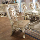 Vatican - Arm Chair (Set of 2) - Synthetic Leather & Champagne Silver