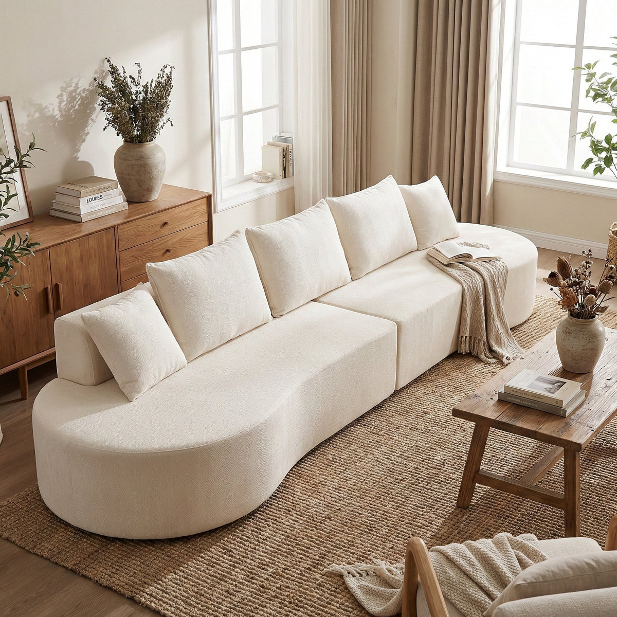 138.6" Modern Curved Modular Sectional Sofa, photo 5 of 10