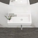 Modern Ceramic Rectangle Wall Mount Bathroom Sink With Single Faucet Hole by HouseOfZazla