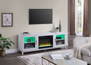 Summit - TV Stand Console With Fireplace - White Walnut Finish by HouseOfZazla