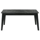 Crestmont 78-inch Extension Dining Table Black Faux Marble