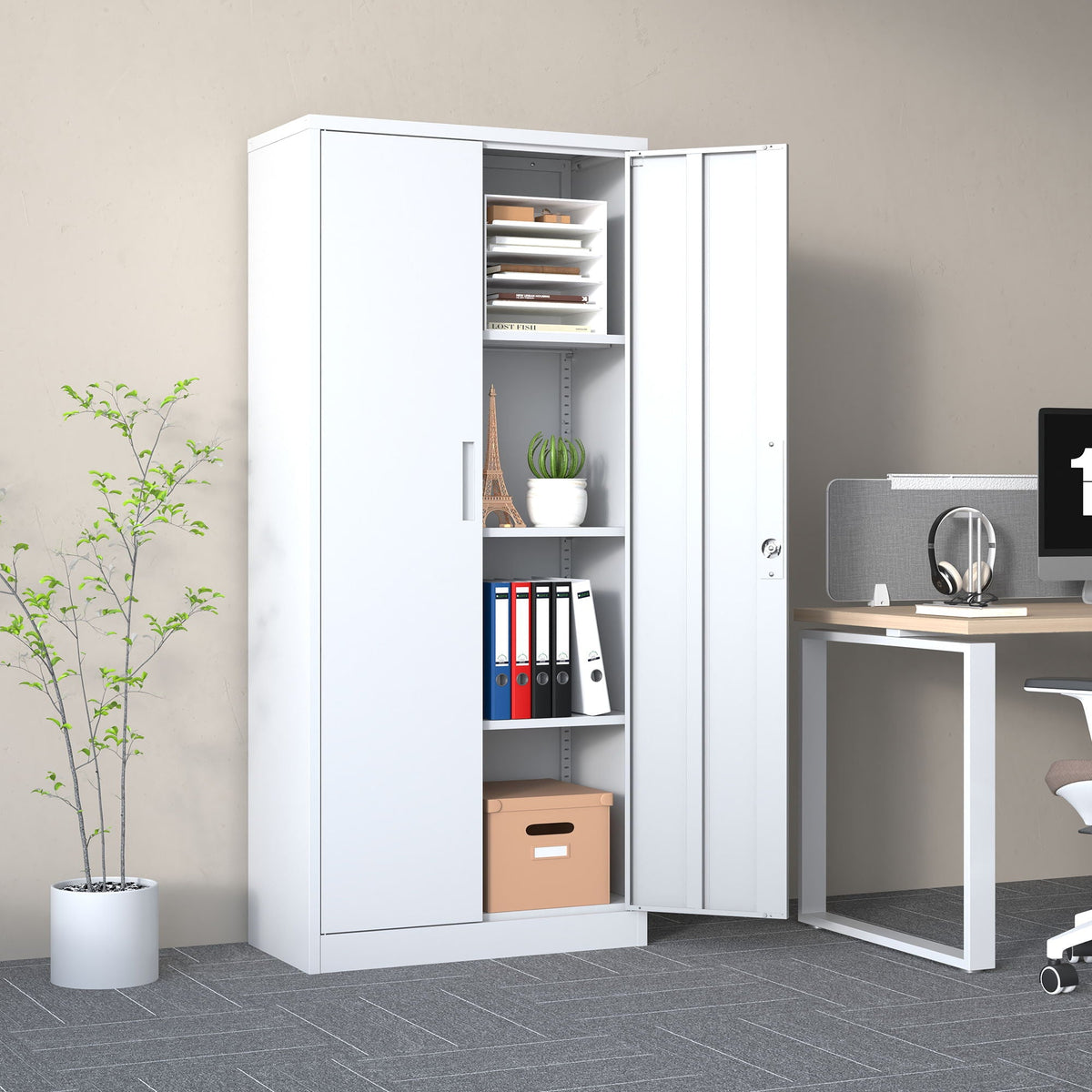 Heavy Metal Garage Storage Cabinet With Locking Doors, Steel, Adjustable Shelves, photo 9 of 34