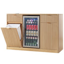 K&K 59" Coffee Bar Cabinet with Fridge Space