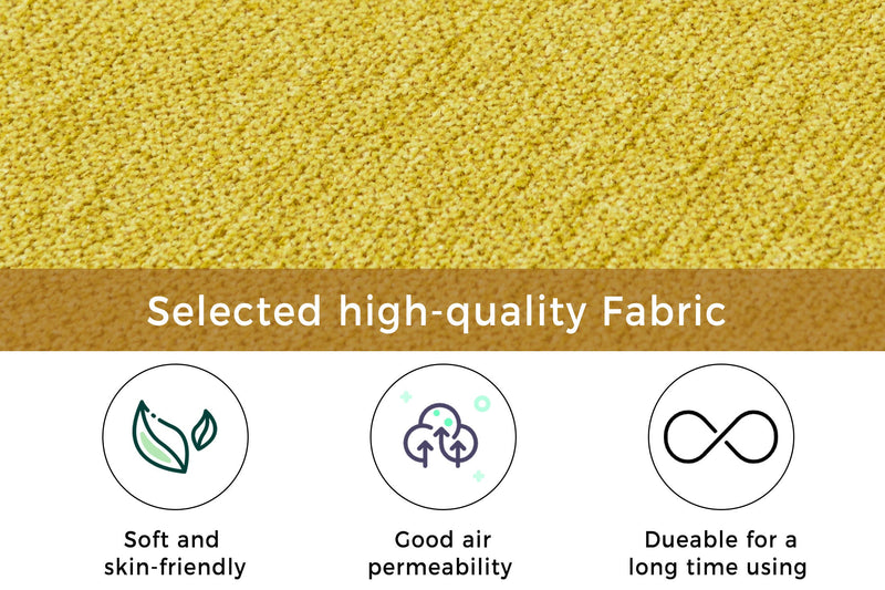 65" Mid-Century Modern Fabric Corner Lounge Chair, Upholstered Indoor Chaise Lounge for Bedroom, Office, Small Living Room & Apartment