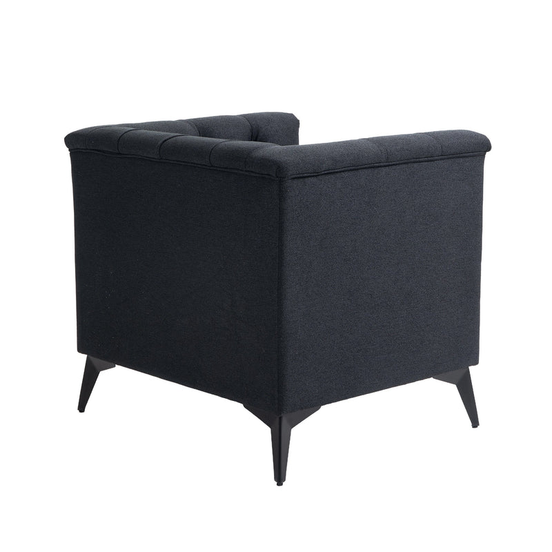 Accent Chair Living Room Chairs Single Sofa Chair,Arm Chairs with Linen Fabric, Mid Century Accent Arm Chairs Comfy Reading Lounge Club Armchair for Bedroom Office Study