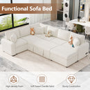 Sectional Sofa Pull-Out Sofa Bed Sleeper With A Storage Ottoman, Three Pillows And Charging Devices For Living Room by HouseOfZazla