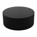 Sleek and Modern Round Coffee Table with Eye-Catching Relief Design, Black