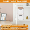 Stackable Storage Bins with Bamboo Lids - 2 Pack by LJGDeals