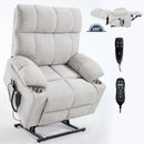 Beige Dual Motor Infinite Position Power Lift Recliner Chair