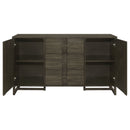 Glenmoor - 3 Drawer Server With 2 Cabinets - Dark Gray