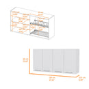 Kitchen Cabinet Durham Four Doors - White by HouseOfZazla