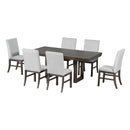 Topmax - 7 Piece Traditional Extendable Dining Table Set With Butterfly Leaf And 6 Upholstered Dining Table Set by HouseOfZazla