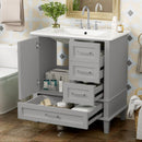 Bathroom Vanity, Modern Bathroom Cabinet With Sink Combo Set, Bathroom Storage Cabinet With A Soft Closing Door And 3 Drawers, Solid Wood Frame by HouseOfZazla