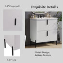 Bathroom Vanity With Ceramic Sink, Fluted Design by HouseOfZazla