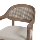 Americana - Mid-Century Modern Cane Back Dining Chair Textured Weave - Taupe Beige by HouseOfZazla