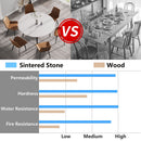 Modern Man-Made Stone Round Metal Dining Table-Position For 6 People by Unique Piece Furniture