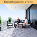 Interlocking Deck Tiles Striped Pattern Waterproof Brown by HouseOfZazla
